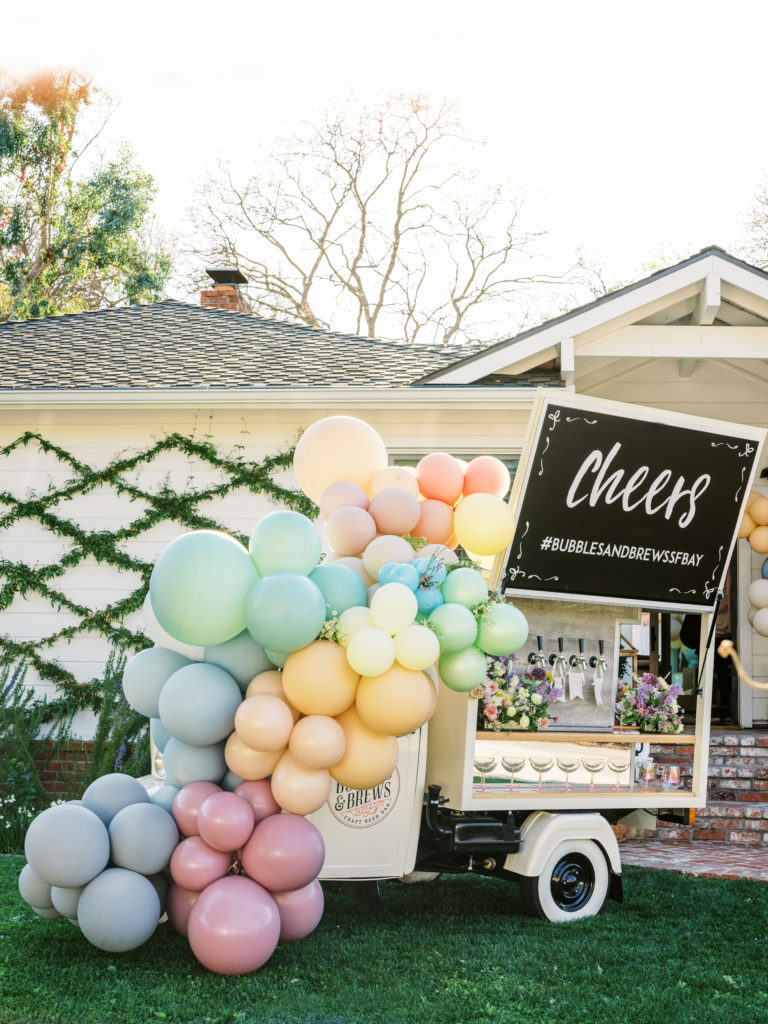 Lifted Balloons on a mobile bar